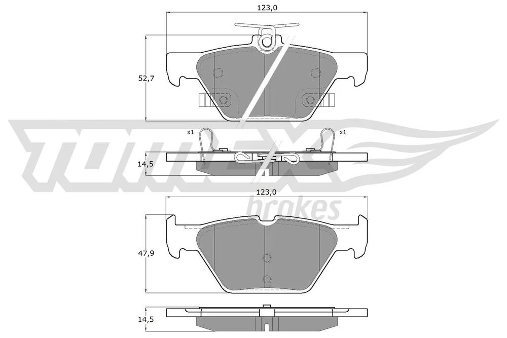 Sada brzdových destiček, kotoučová brzda Tomex Brakes TX18-71