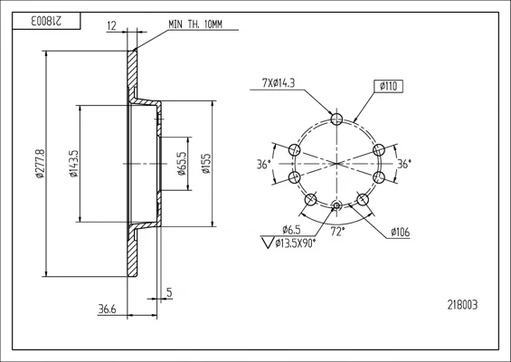 BRZ.KOTOUČ /Z/ VECTRA C 02- HART 218003