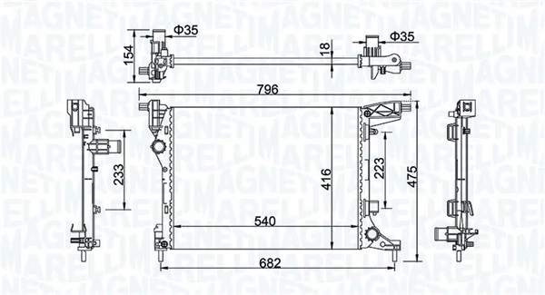Chladič, chlazení motoru MAGNETI MARELLI 350213203300