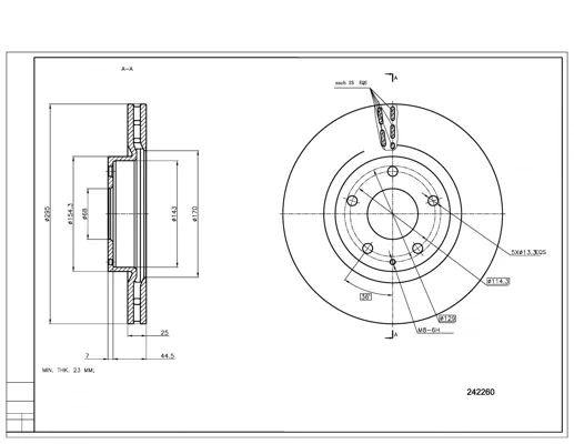 BRZ.KOTOUČ /P/ MAZDA 3 2.0 13- HART 242260 BRZ.KOTOUČ /P/ MAZDA 3 2.0 13- HART 242260