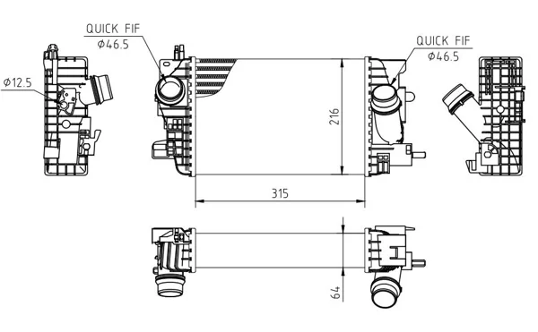 CHLADIČ VZDUCHU MERIVA 1.4I 16V 10- HART 636911