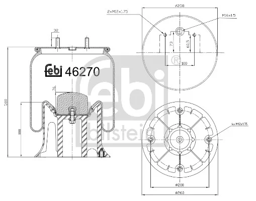Mech, pneumaticke odpruzeni FEBI BILSTEIN 46270 Mech, pneumaticke odpruzeni FEBI BILSTEIN 46270