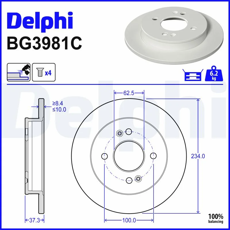Brzdový kotouč DELPHI BG3981C