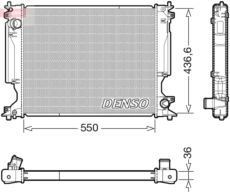 Chladič, chlazení motoru DENSO DRM51014 – OE 1640026400 Chladič, chlazení motoru DENSO DRM51014 – OE 1640026400