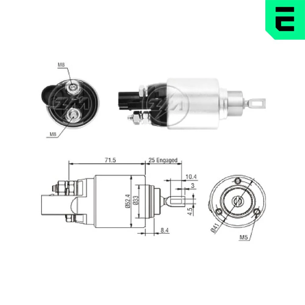 Elektromagnetický spínač, startér ERA ZM381 Elektromagnetický spínač, startér ERA ZM381
