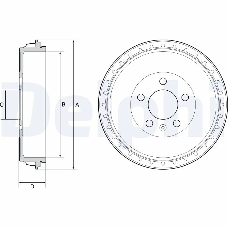 Brzdový buben DELPHI BF564 – OE 2Q0609617A