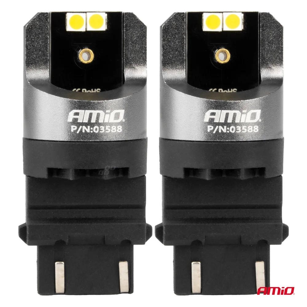 LED CANBUS PRO series 3157 P27/7W 4x3030 SMD White 12/24V CANBUS AMIO-03588 - Obrázek 2