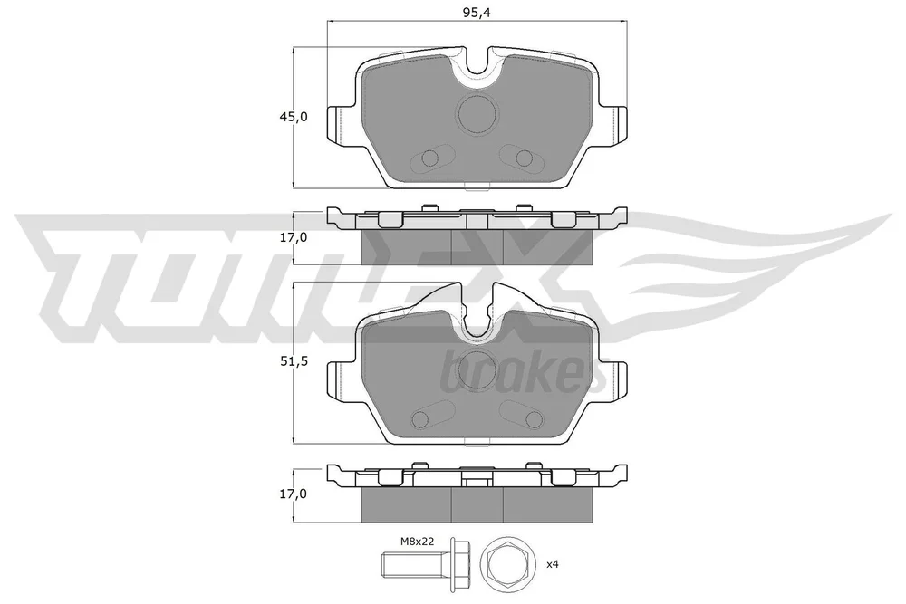 Sada brzdových destiček, kotoučová brzda Tomex Brakes TX14-34