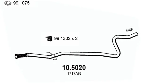 Střední trubka výfuku STARLINE 16.45.420
