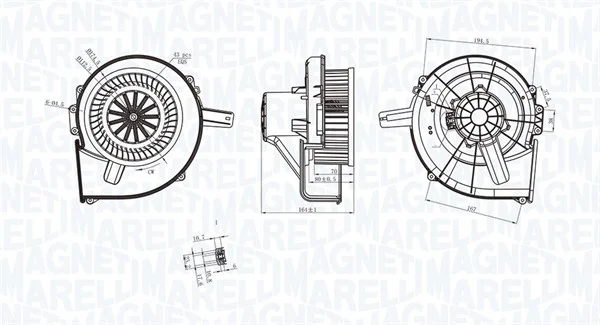 vnitřní ventilátor MAGNETI MARELLI 069412211010