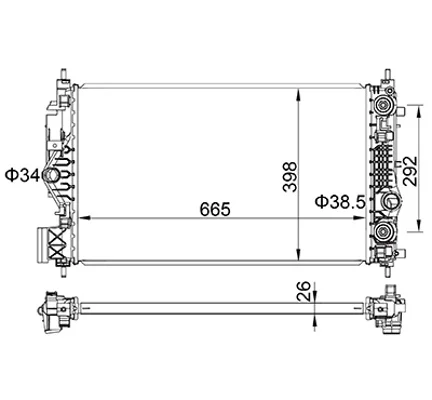 CHLADIČ OPEL ASTRA J 09- HART 622314