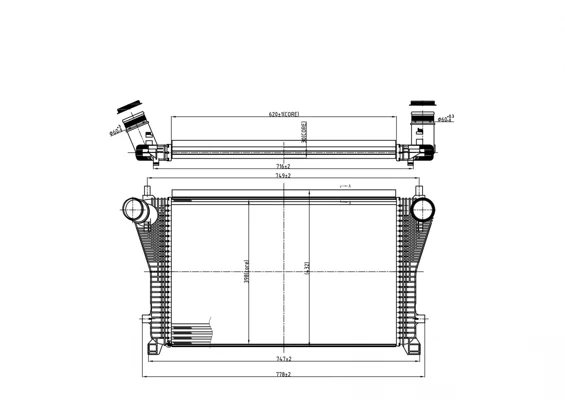CHLADIČ VZDUCHU AUDI A3 12- HART 618598