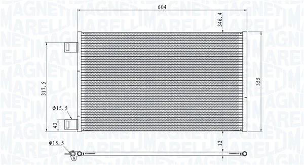 Kondenzátor, klimatizace MAGNETI MARELLI 350203860000