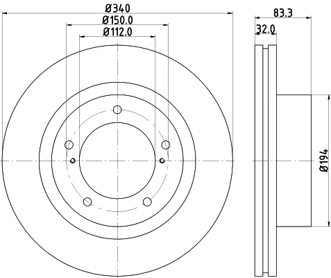 Brzdový kotouč HELLA 8DD355116-551