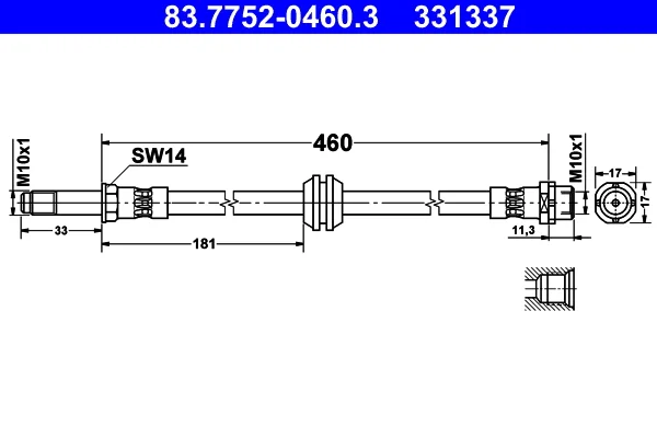 Brzdová hadice ATE 83.7752-0460.3 – OE 34306752400