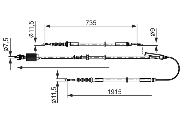 Tazne lanko, parkovaci brzda BOSCH 1987482801