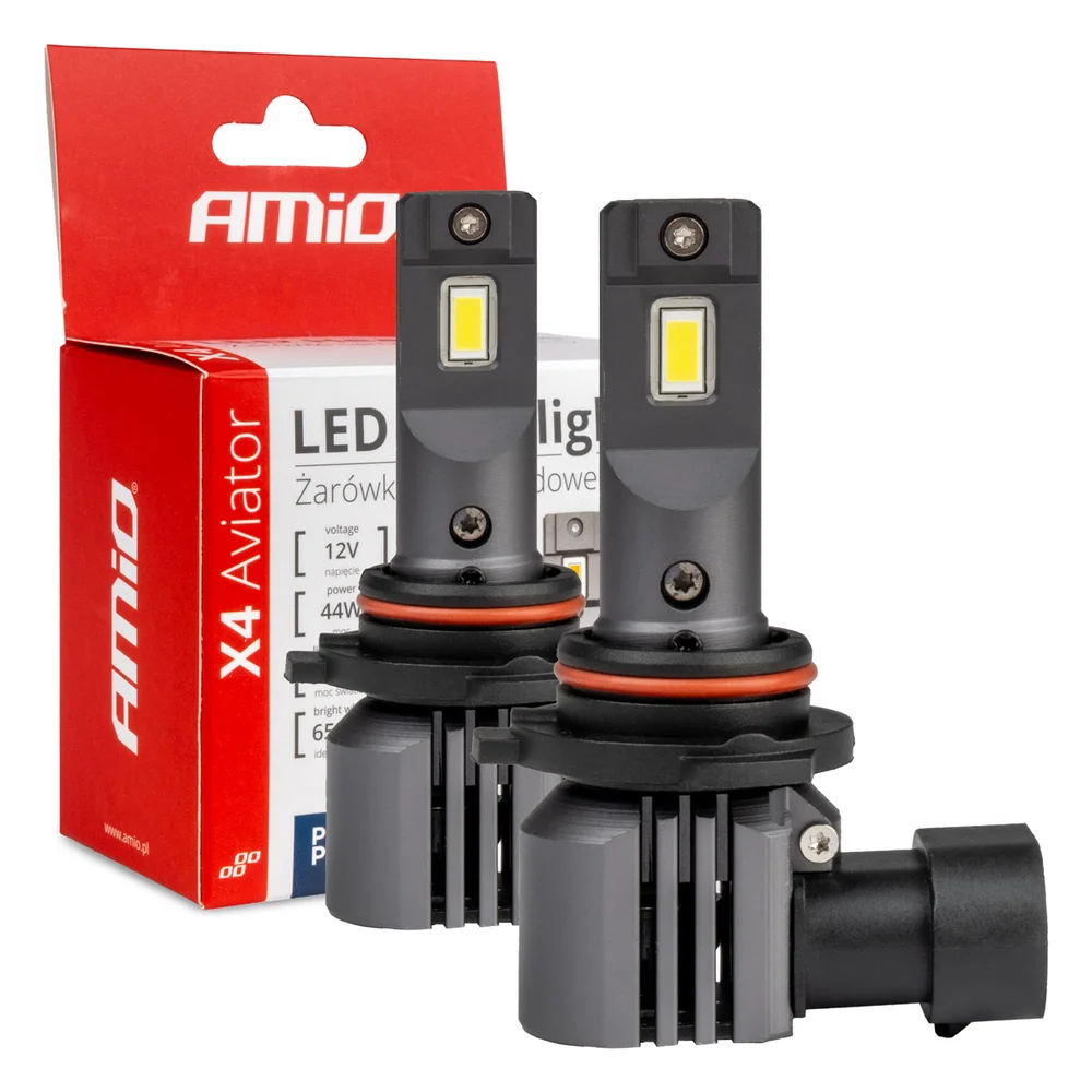 LED žárovky X4-series AVIATOR HB4 9006 6500K max 44W AMIO-03767