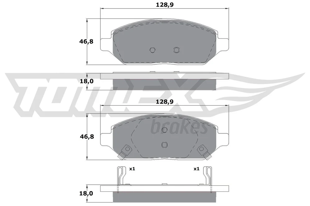 Sada brzdových destiček, kotoučová brzda Tomex Brakes TX17-90