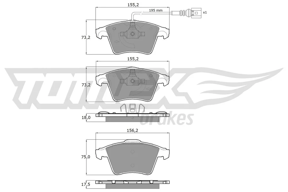 Sada brzdových destiček, kotoučová brzda Tomex Brakes TX13-931