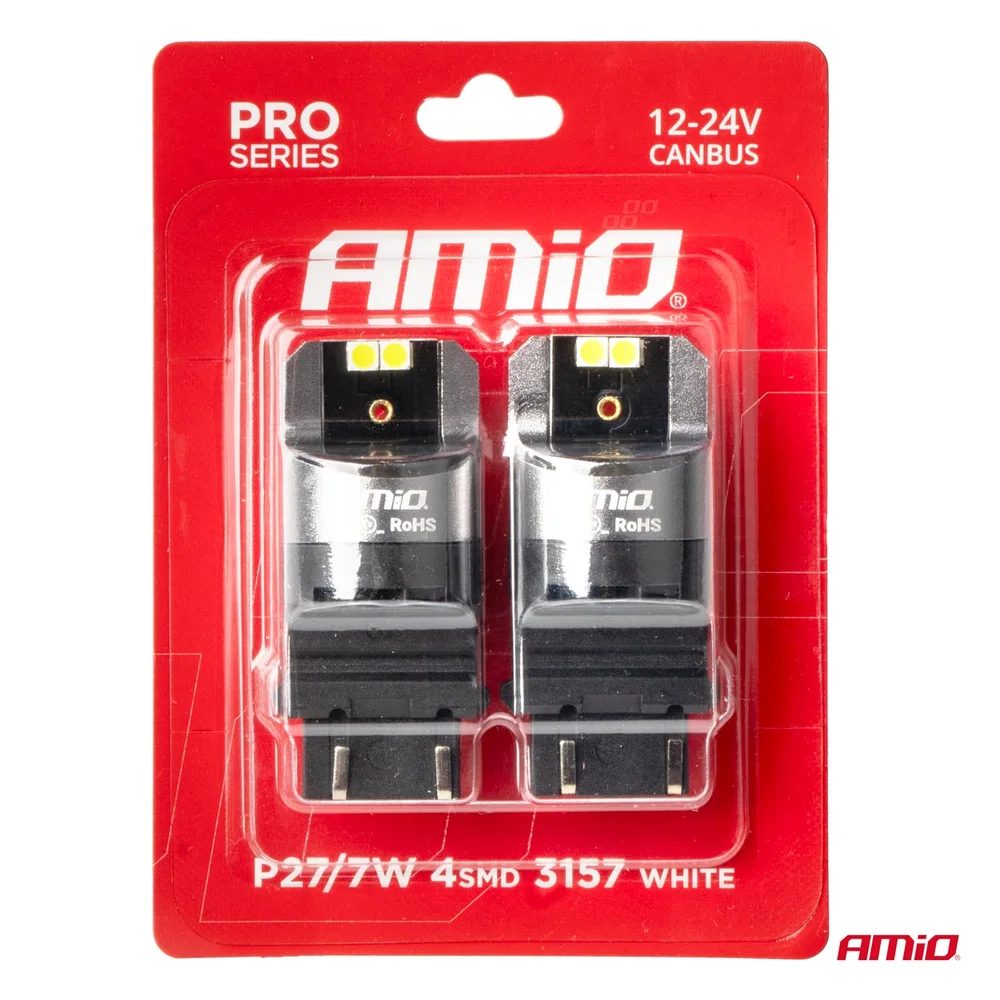 LED CANBUS PRO series 3157 P27/7W 4x3030 SMD White 12/24V CANBUS AMIO-03588 - Obrázek 4