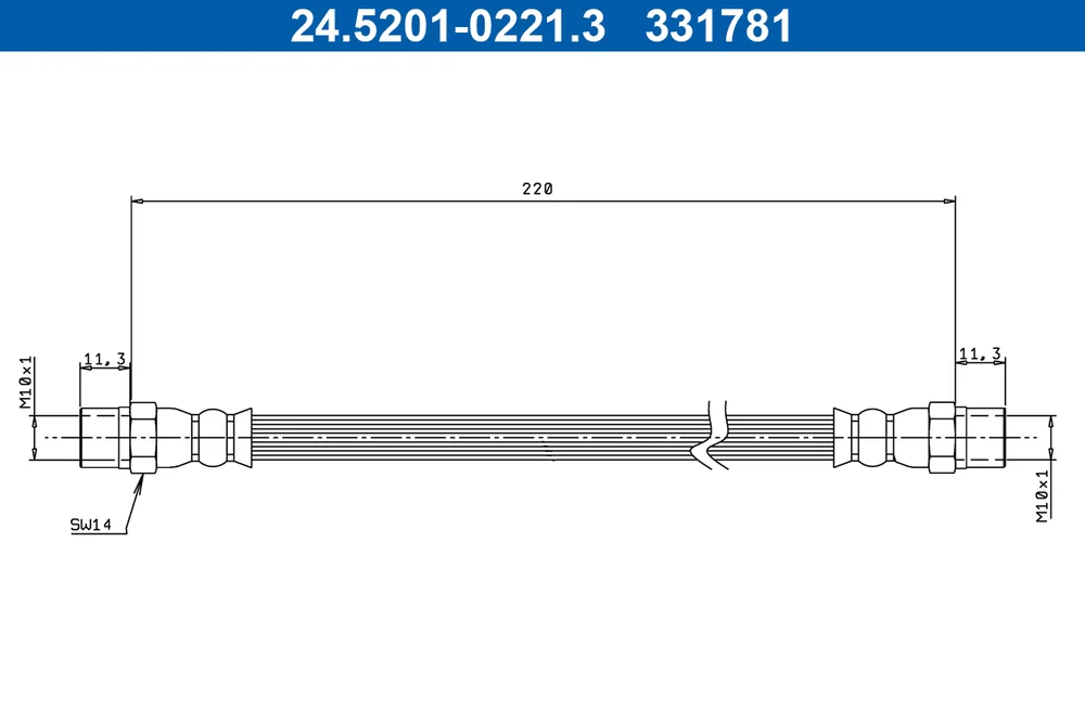 Brzdová hadice ATE 24.5201-0221.3 Brzdová hadice ATE 24.5201-0221.3