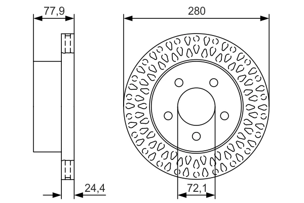 Kotouč brzdový BOSCH 0986479U00 Kotouč brzdový BOSCH 0986479U00