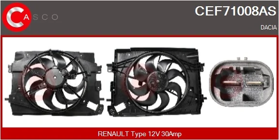 Elektromotor, větrák chladiče CASCO CEF71008AS – OE 214818009R Elektromotor, větrák chladiče CASCO CEF71008AS – OE 214818009R