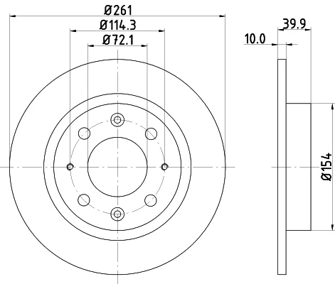 Brzdový kotouč HELLA 8DD355107-371 Brzdový kotouč HELLA 8DD355107-371