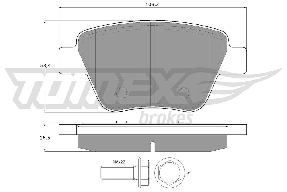 Sada brzdových destiček, kotoučová brzda Tomex Brakes TX16-59