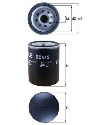 Olejový filtr MAHLE OC615