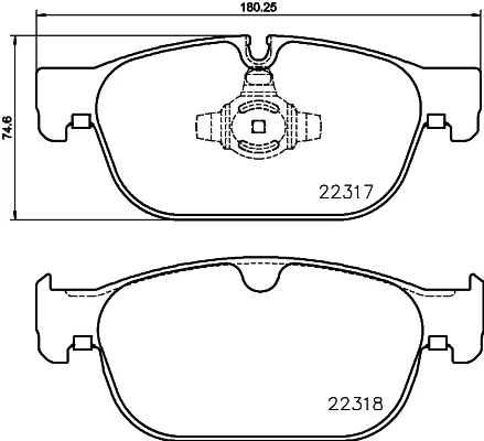 Sada brzdových destiček, kotoučová brzda HELLA 8DB355024-801